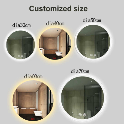 Tamaño personalizado Vidrio inteligente LED Salón pantalla táctil Espejo de baño para luz de pared LED