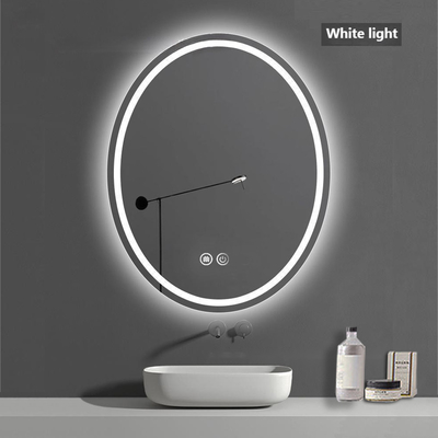 Diseño Moderno Vanidad Oval Gran Baño Redondo retroiluminado Smart Led Light Up Baño Espejo Para Baño