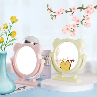 Espejo de la pared de la moda Pequeño maquillaje Decoración de la casa Viajes Cosméticos Pequeño piso de la casa Espejo de la mesa portátil