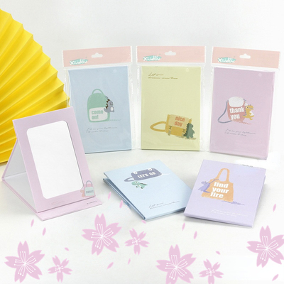 Logotipo extra Vanidad Viajes Cosméticos En forma de corazón Espejo de maquillaje con papel recubierto