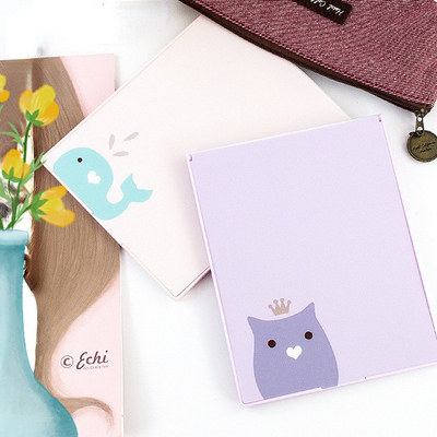 Vanidad de maquillaje plegable en forma de corazón con espejo de logotipo personalizable y compacto