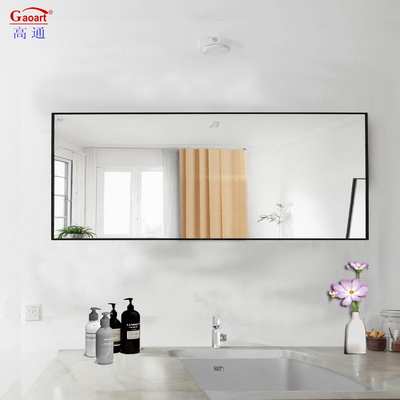 Enmarcado Vidrio de hierro negro de oro de baño Art Wall Sticker Enmarcado de espejo para casa de la tienda de vinos