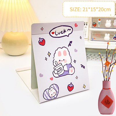 Extra LOGO Sí Cute Espejo de maquillaje plegable en forma de corazón para viajes y cosméticos