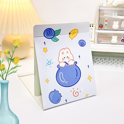 Extra LOGO Sí Cute Espejo de maquillaje plegable en forma de corazón para viajes y cosméticos