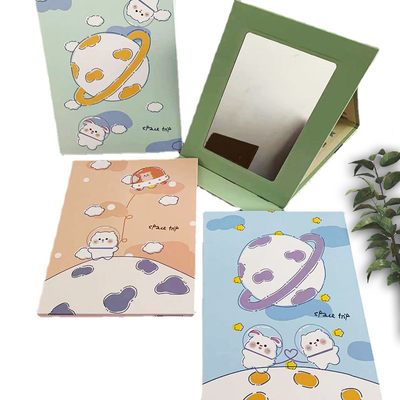 Papel revestido y espejo de vidrio La combinación ideal para un lindo espejo plegable de maquillaje