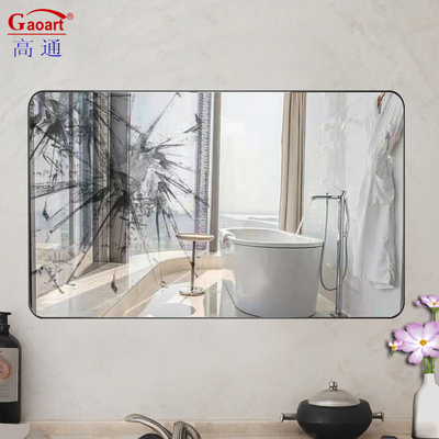 Espejo de marco de oro de aluminio grande para decoración de baño Espejo colgante de pared