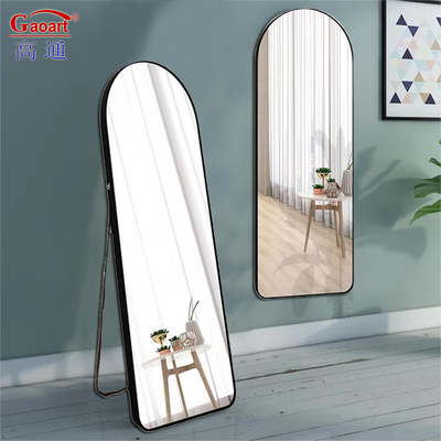 Espejo de calcomanía de piso grande con espejo de vidrio y estilo de diseño contemporáneo