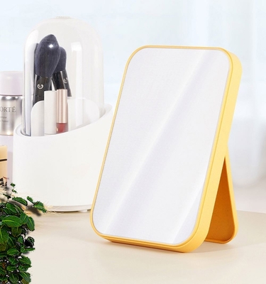 Mini círculo portátil de cuero de dama pequeño espejo de pared colgante con logotipo pequeño espejo cuadrado diseño de moda