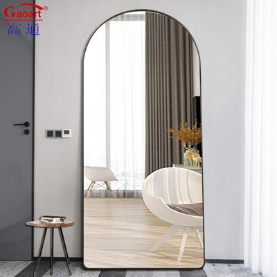 Full Rose Large Arched Frame Standing Metal Dormitorio Decoración Espejo Estilo de diseño contemporáneo para el día a día