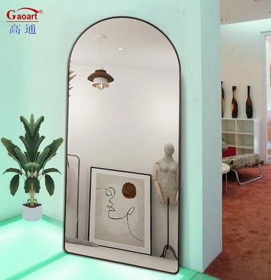 Barbero Decoración de pared de pie Casa de cuerpo entero Espejo de piso con marco de aleación de aluminio