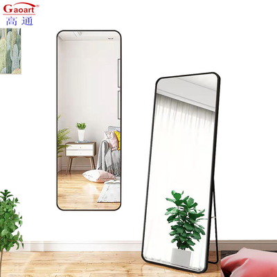 Tamaño personalizado Moderno Estilo Decorado piso de pie Oval Espejo de longitud completa con soporte