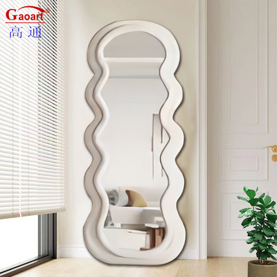 Espejo de vidrio de MDF ancho de marco personalizado vestuario hotel art deco montaje de pared espejo largo personalizado