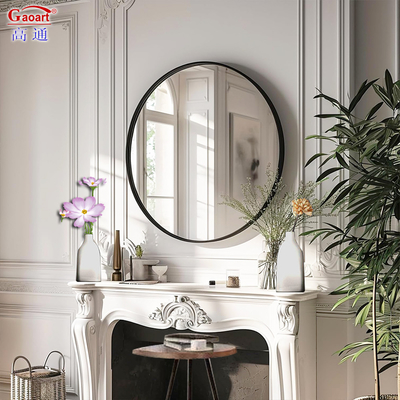 Espejo de cristal inquebrantable de diseño de plata nórdica en estilo oval con tamaño personalizado