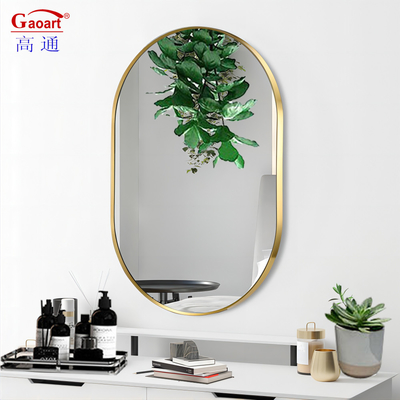 Home Espejo de pared adornado con material de vidrio y diseño exquisito