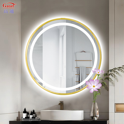 Espejo de baño LED iluminado de pared para maquillaje con brillo ajustable