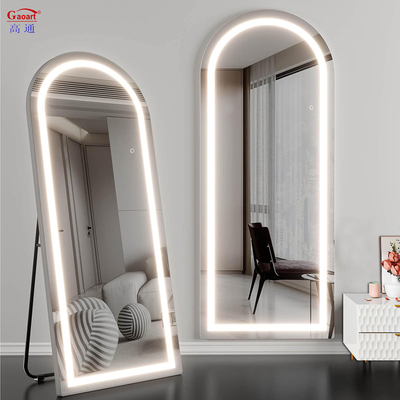 Espejo de maquillaje de mesa con luz LED