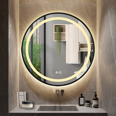 Espejo de baño LED iluminado de pared para maquillaje con brillo ajustable