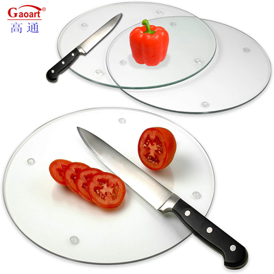 Tabla de corte de vidrio templado personalizada con pies antideslizantes perfecta para la preparación de alimentos