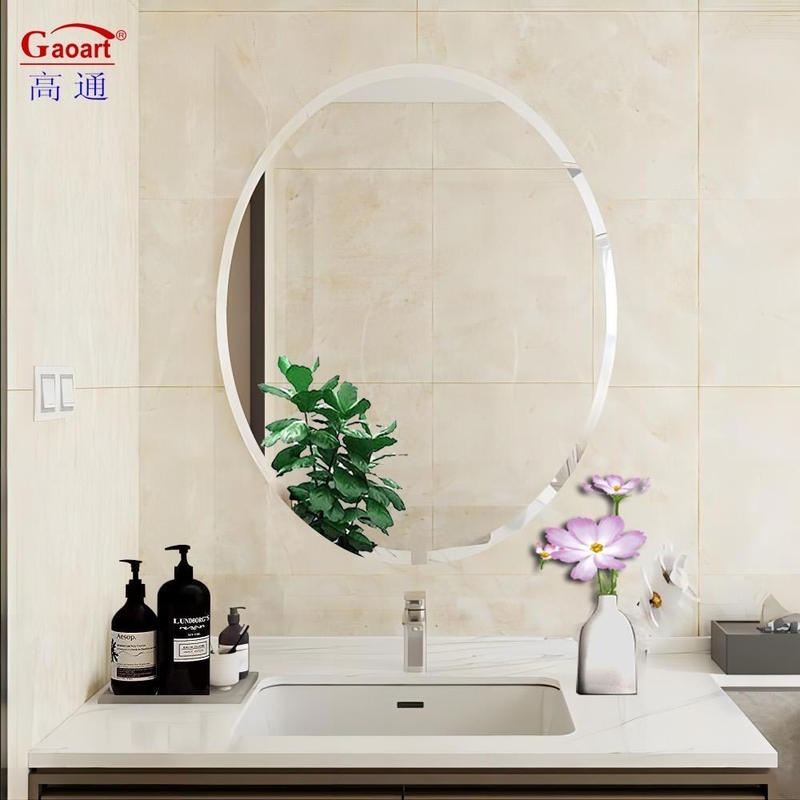 Baño Salón de peluquería Oval Espejo de pared con diseño moderno personalizado y estilo libre