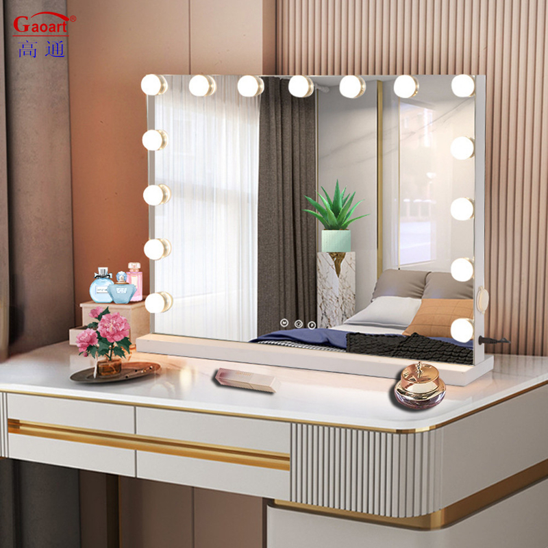 Diseño popular Hollywood Vanity bombilla para maquillaje Metal y espejo de vidrio incluido