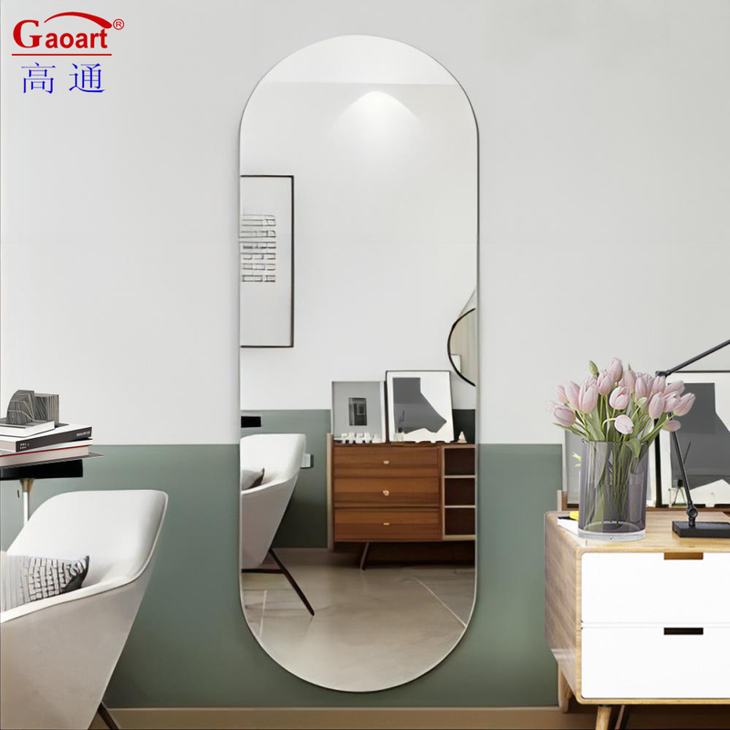 Diseño moderno estilo decoración de baño maquillaje mágico vidrio decorativo oro espejo de belleza