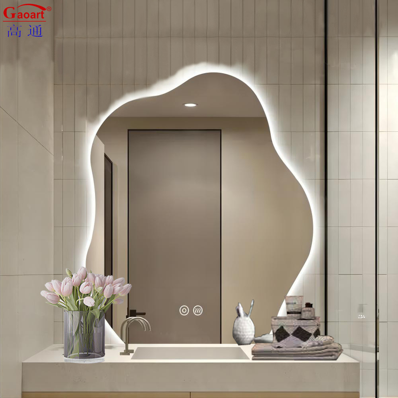 Tamaño personalizado maquillaje de pared con retroiluminación original espejo LED de luz grande para decoración de baño