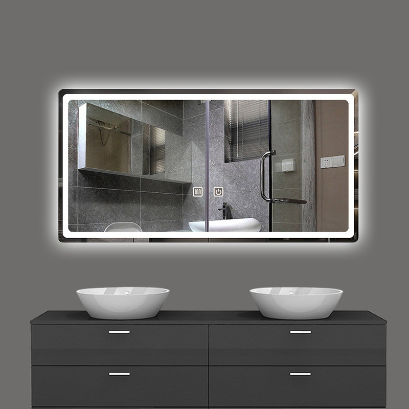 LED redondo moderno Hello Kitty Antifog Baño espejo de maquillaje inteligente para la decoración del baño
