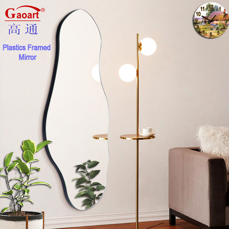 Gran decoración de dormitorio Espejo de pared en estilo Art Deco para diseño Espejo de afeitar oval