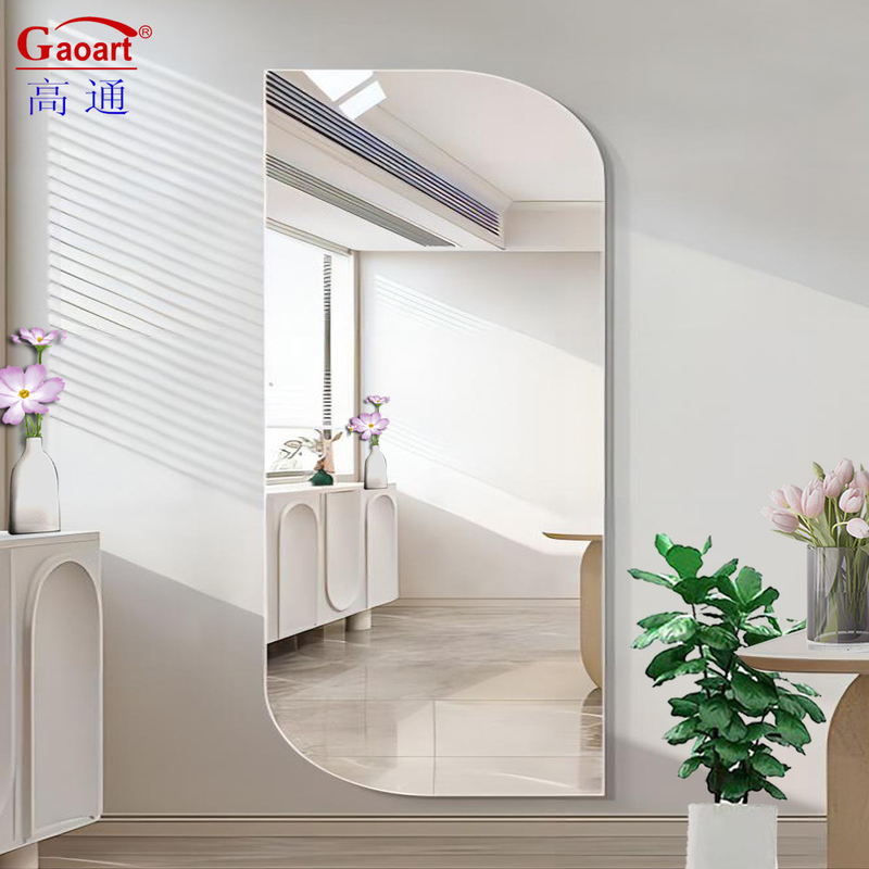 Casa Cuerpo entero Vestido de vidrio flotante Diseño de longitud Luz LED Beveled Decoración de pared colgante Espejo