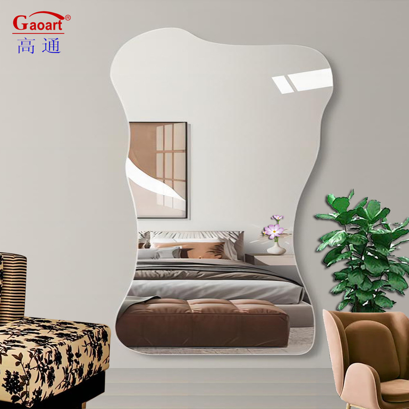 Largo del piso LED pasillo abovedado Casa maquillaje baño Decoración de metal Espejo para cuerpo completo