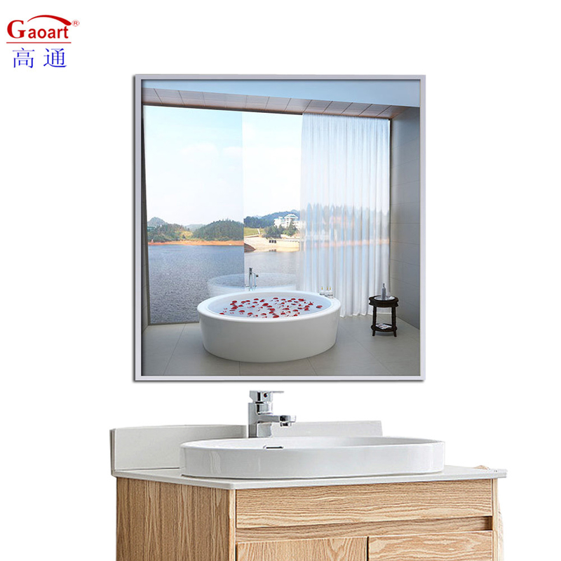 Decoración de baño de aluminio de oro genuino tamaño personalizado piso de pie y espejo de pared