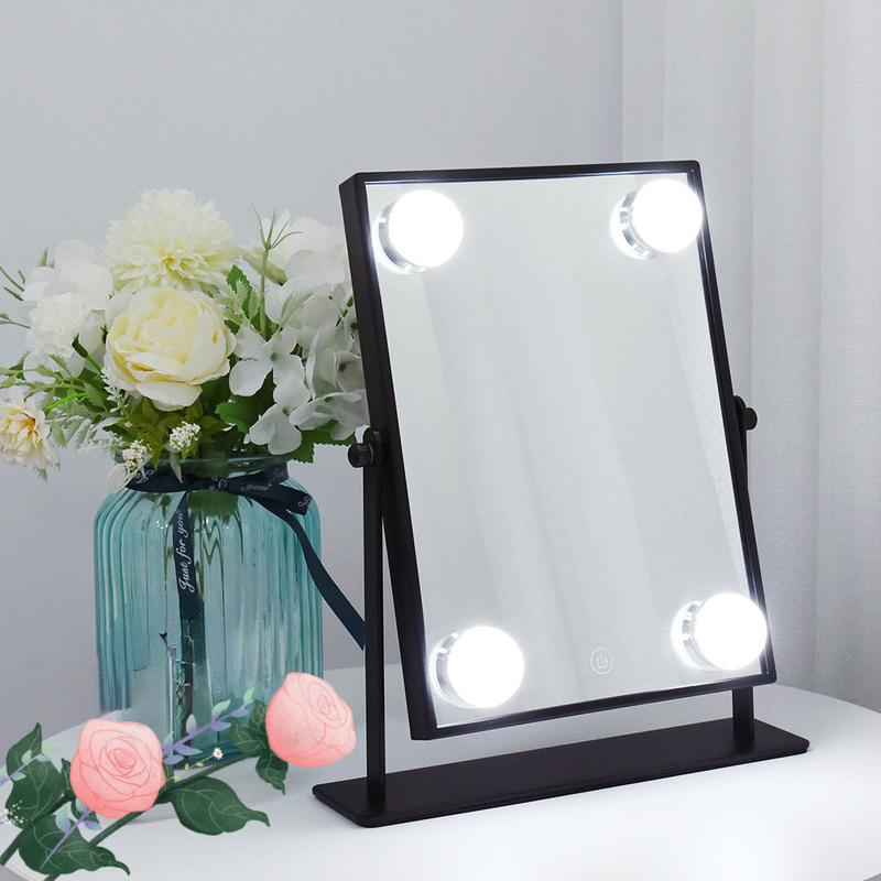 Espejo de vanidad LED de estilo Hollywood con maquillaje corporal personalizado grande y logotipo adicional