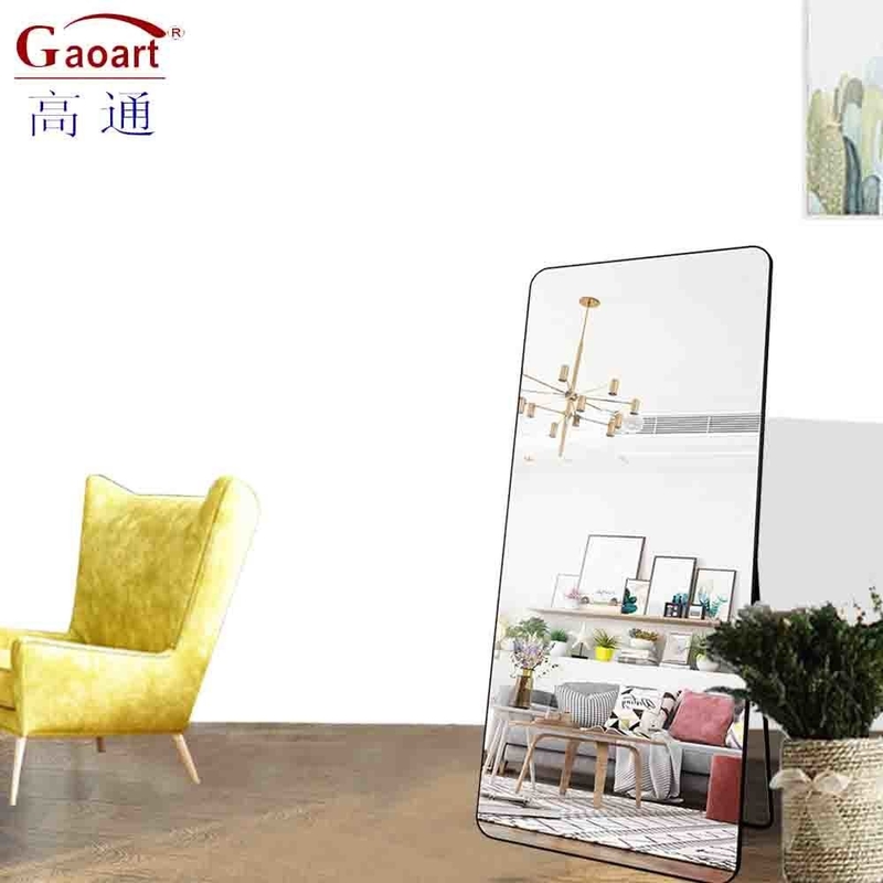 Cuadro de aleación de aluminio de tamaño completo longitud del piso Estudio de baile Decoración espejo para sala de estar