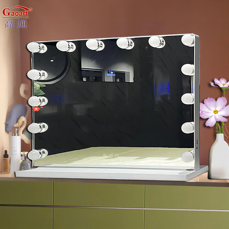 Decoración de la casa pequeño bolsillo inteligente Hollywood maquillaje Vanidad luz LED espejo cosmético portátil