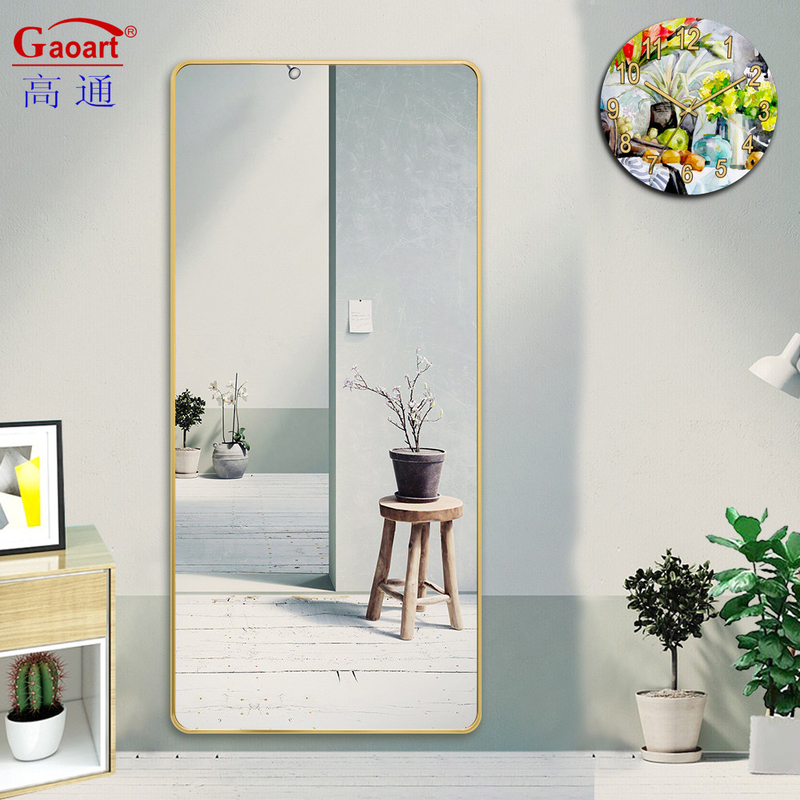 Sala de estar Armario de plata con marco de aleación de aluminio Lista de decoración de pared cuadrada alta