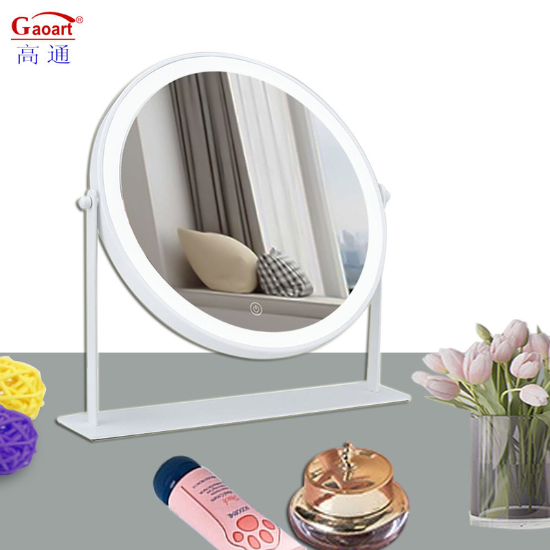 Espejo de vidrio de metal LED maquillaje personalizado Vanidad compacto Ideal para el día a día y la decoración del hogar