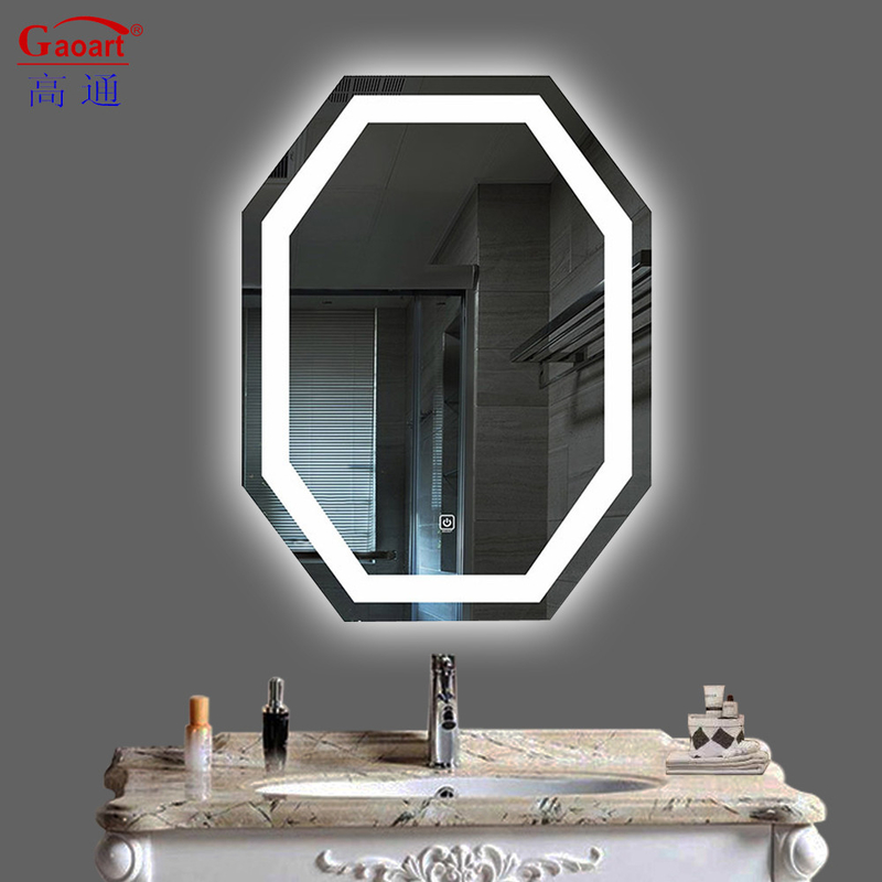 Gran Negro Decoración del hogar Espejo LED inteligente para decoración del baño del hotel Tamaño personalizado
