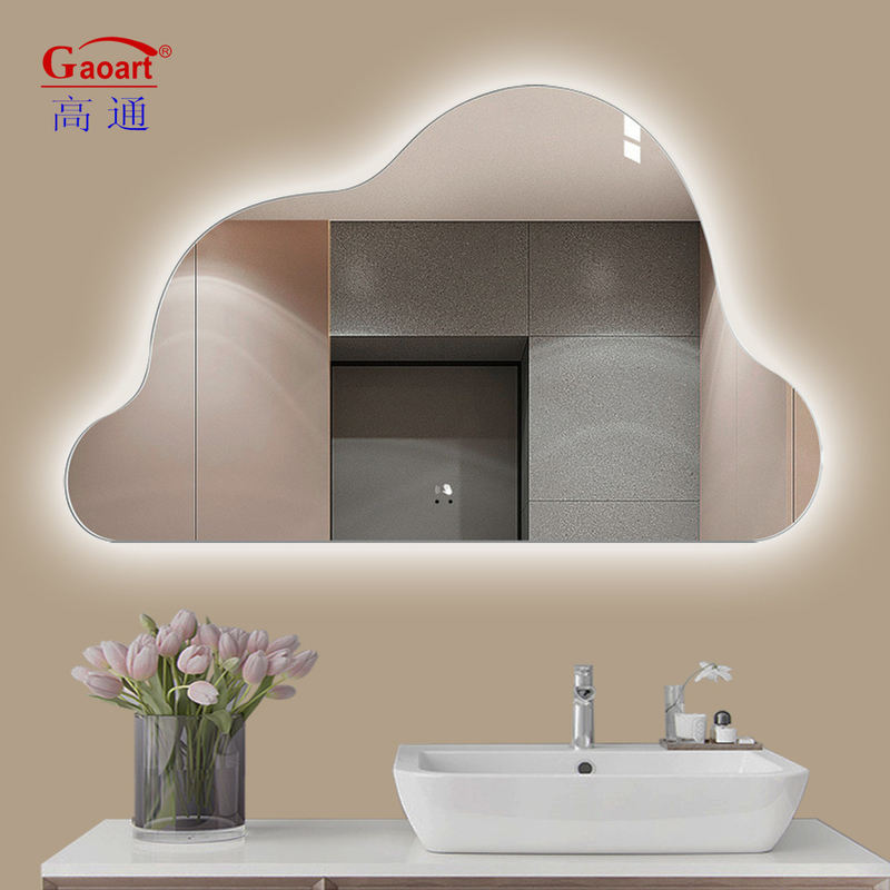 Decoración de vidrio de tamaño personalizado para la luz de baño moderna en el salón Espejo de baño inteligente