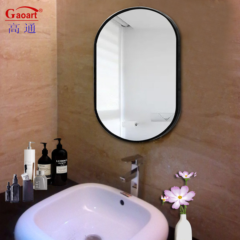 Espejo de pared enmarcado en metal de oro útil y elegante para decoración moderna del hogar fácil de instalar