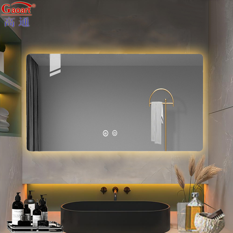 Pared de decoración para el hogar de vidrio de baño inteligente con espejo LED Diseño moderno y función anti niebla