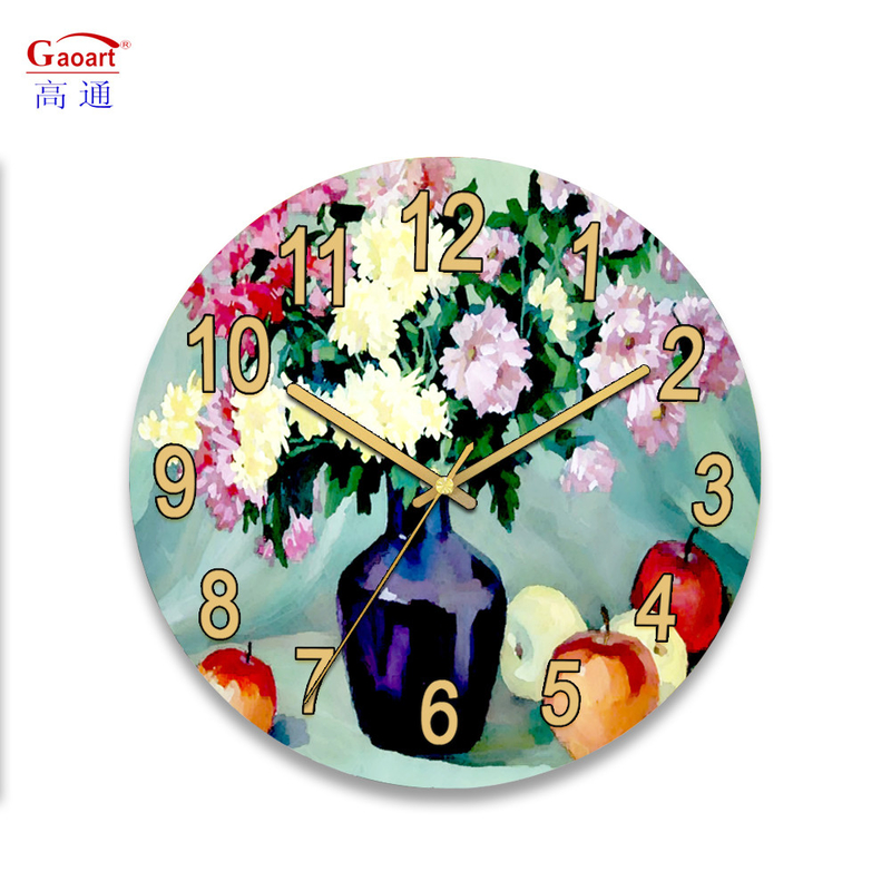 Decoración personalizada Decoración pequeña Dormitorio Reloj UV Vidrio Pared Sublimación grande Todos los días