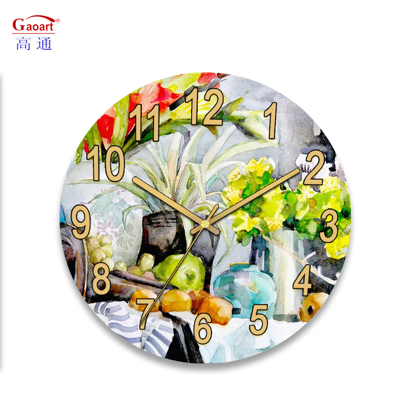 Decoración de cocina de gran tamaño Reloj UV de vidrio moderno para el hogar Decoración de restaurantes todos los días