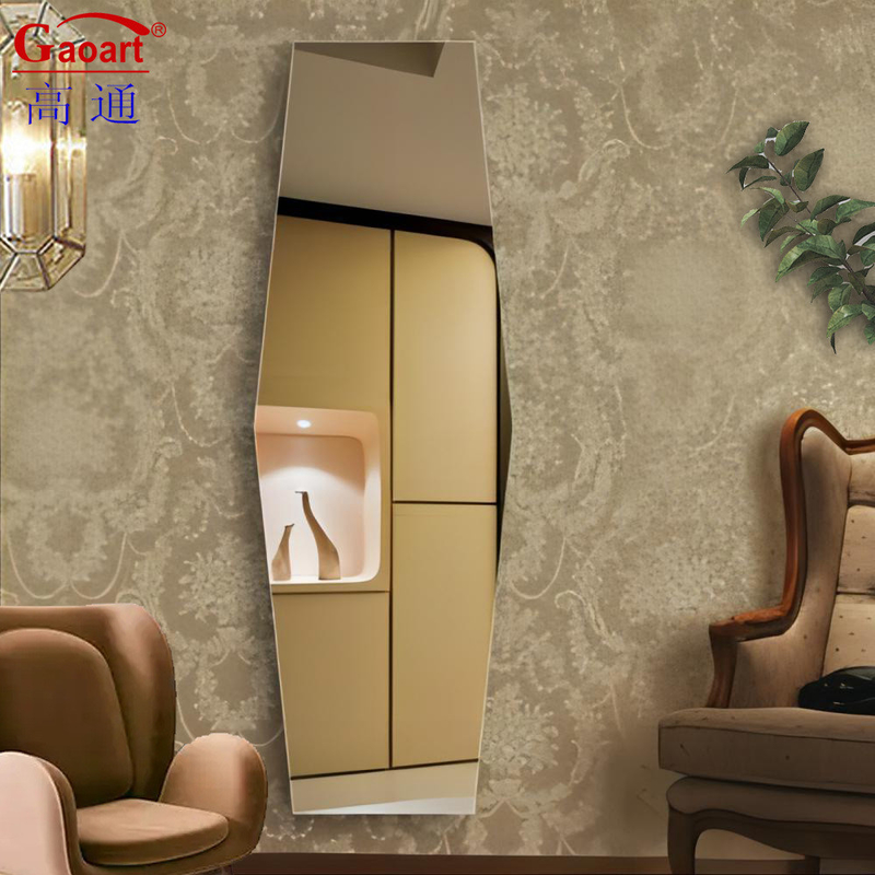 Espejo de pared de pegatinas inquebrantable para decoración de baño moderna