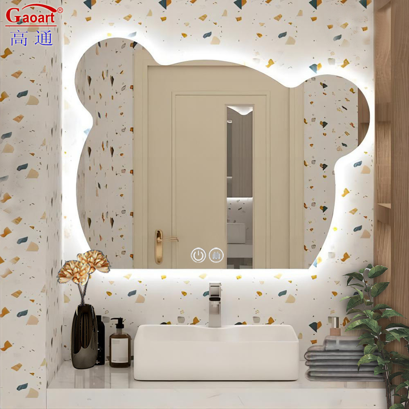 Licenciado espejo de plata LED ducha de baño impermeable para decoración de la casa y sala de estar