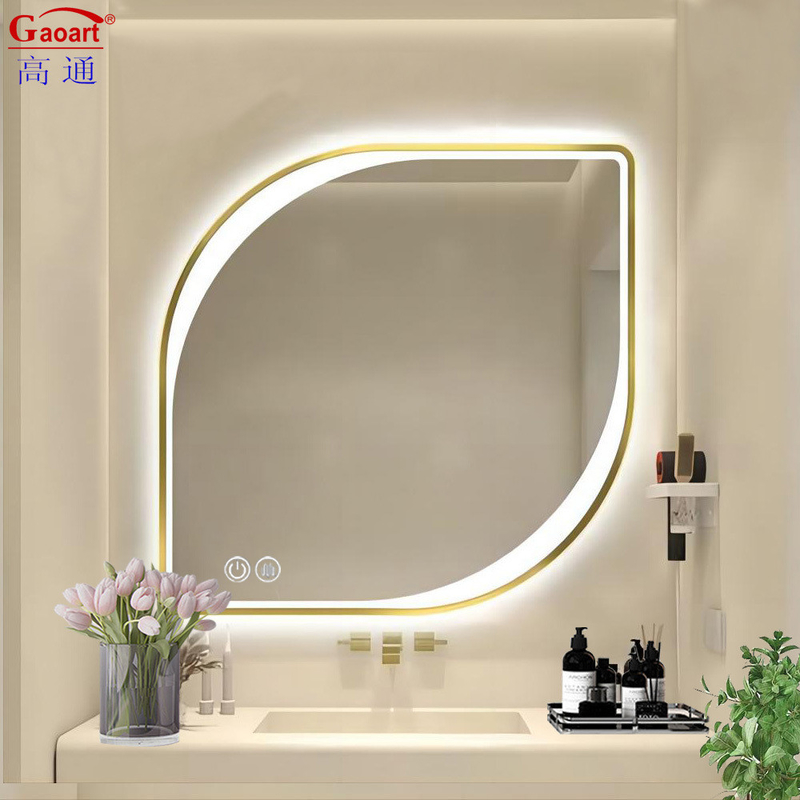 Espejo de vidrio LED contemporáneo para maquillaje de ducha estilo Morden en la decoración del dormitorio