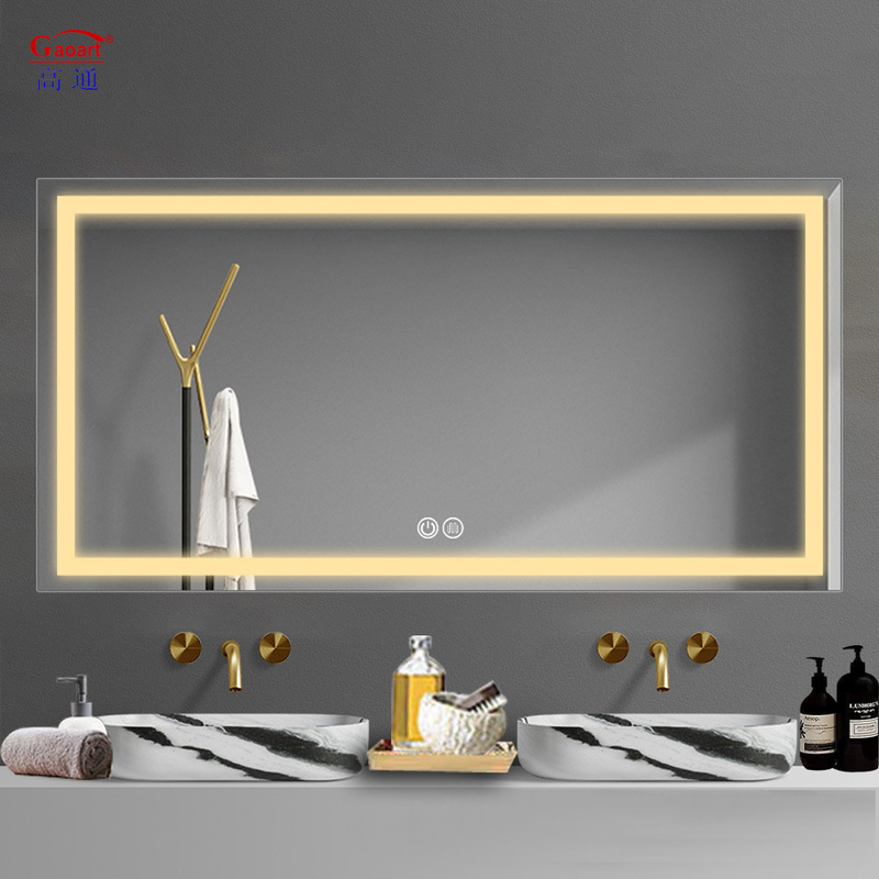 Toque conmutador de moda redondo Led luz pared de longitud completa ducha decoración de dormitorio sin niebla inteligente para el espejo del baño
