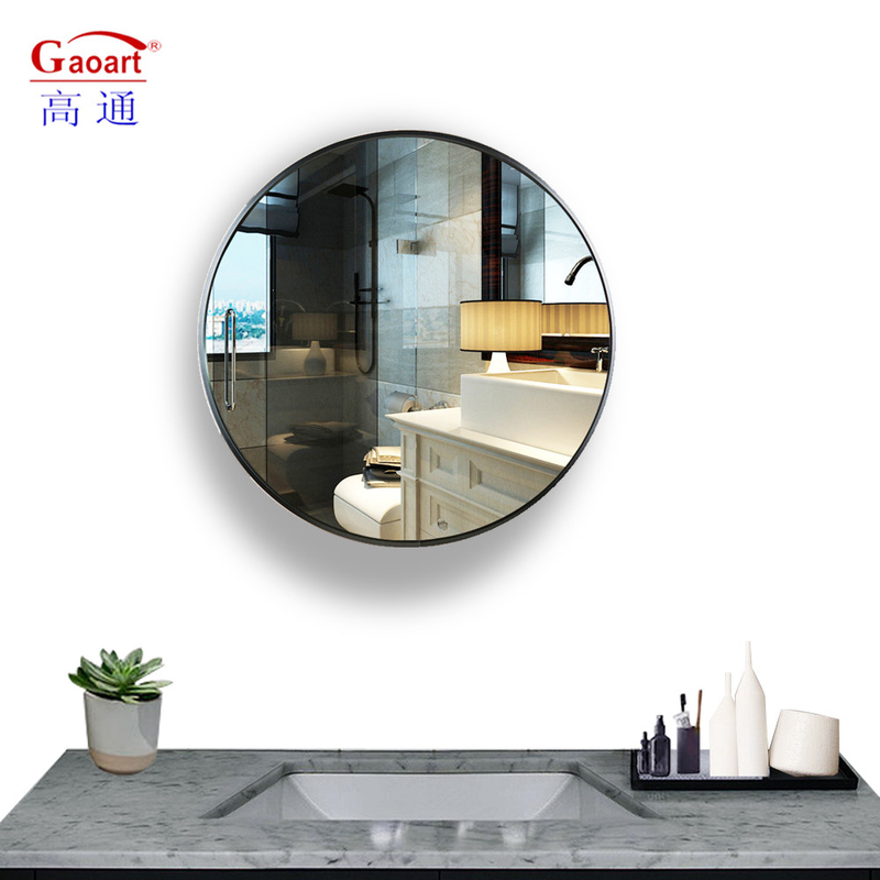 Cuarto de baño de pared grande enmarcado de metal negro de aluminio inquebrantable de aluminio decoración de salón espejo