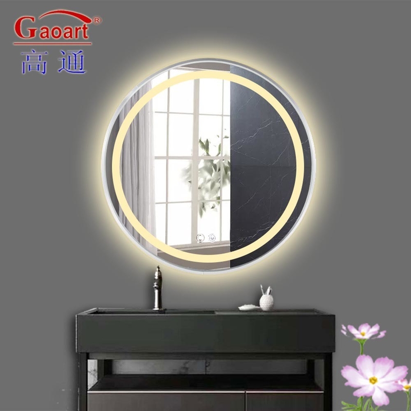 Decoración de baño estilo Morden retroiluminado Smart Glass pantalla táctil pared con espejo LED