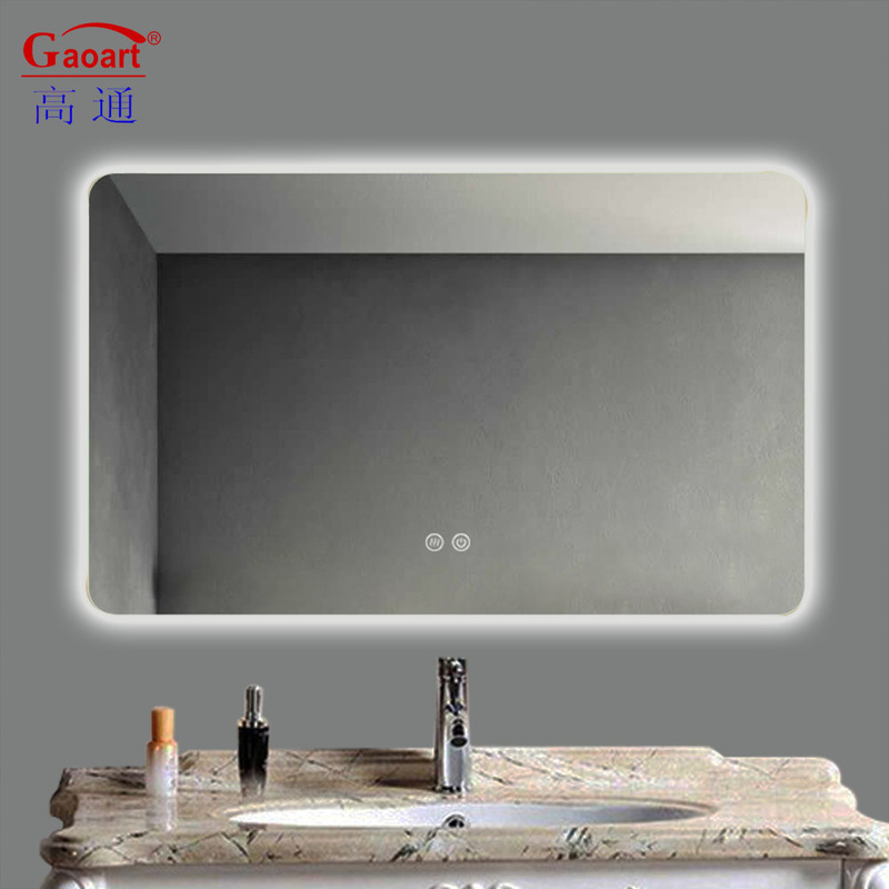 Espejo de vidrio de estilo moderno retroiluminado con pantalla táctil LED Baño Pared Salón de maquillaje Espejo