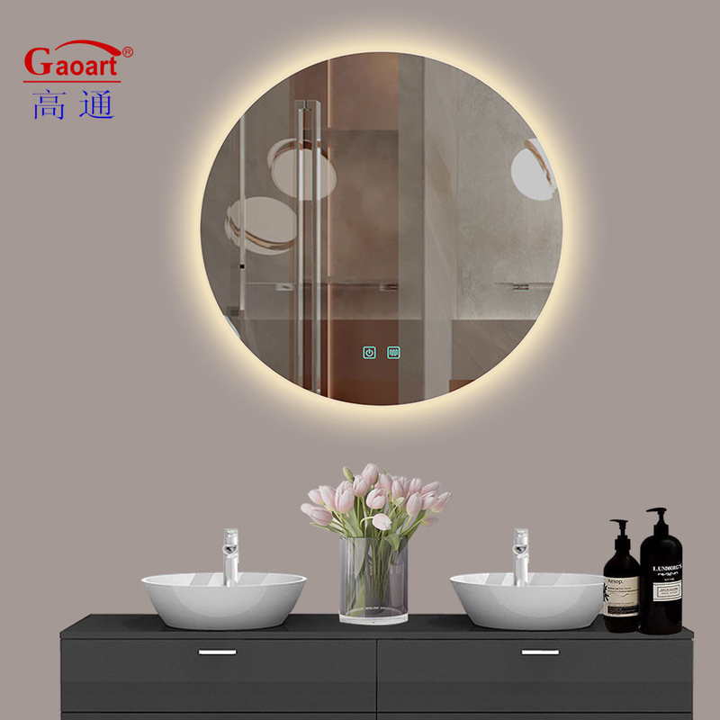 Espejo de plata con licencia Luz inteligente LED redonda Espejo LED para decoración de dormitorio y baño
